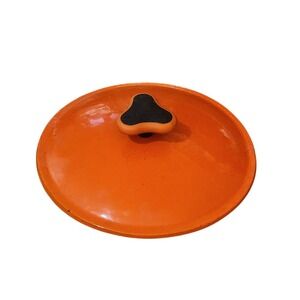 CAST IRON 5.5 Quart Dutch Oven Lid Only RACHAEL RAY Orange Baked Enamel